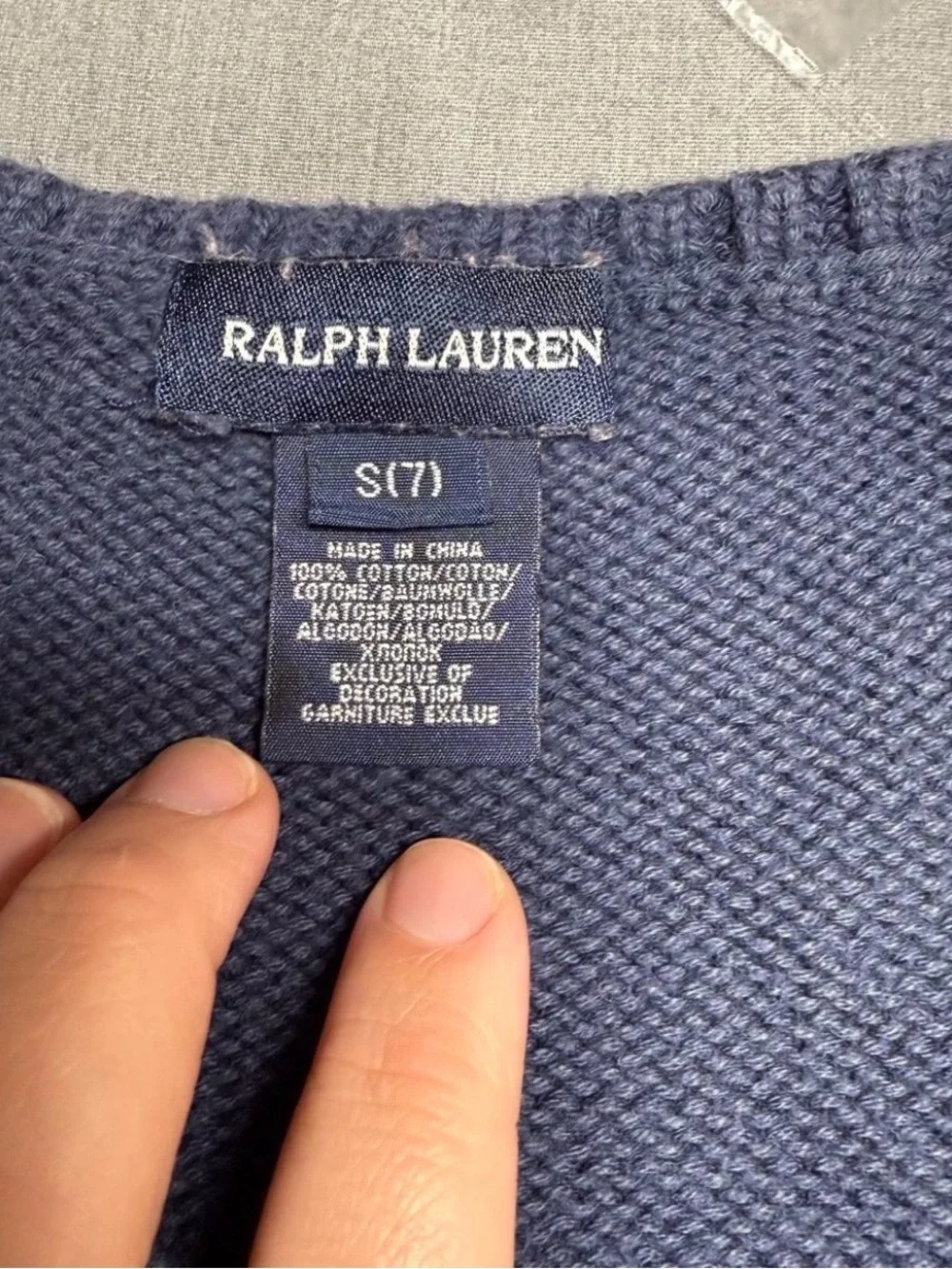 Ralph Lauren Navy Knit Sleeveless Sweater Vest with Pink Pony Logo
